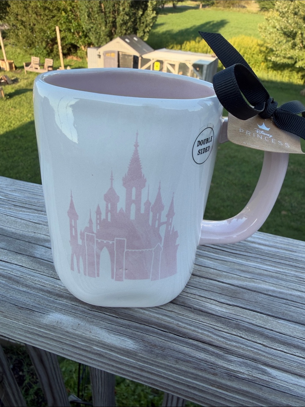 Rae Dunn Disney Cinderella Ceramic Castle mug- Pink and White
